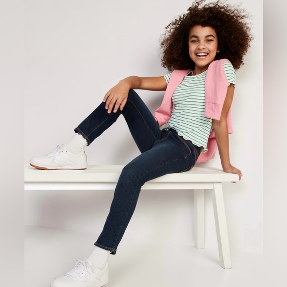 New 2 pair OLD NAVY skinny jeans dark wash girls XL 14 16 - Picture 4 of 8